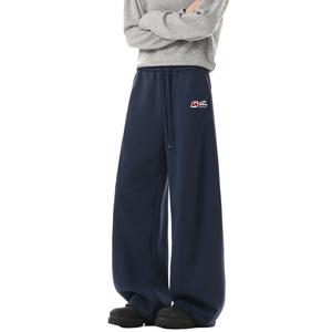 Открытые улыбающиеся вязаные спортивные штаны Unisex WARRIOR, темно-синий (diy badge)