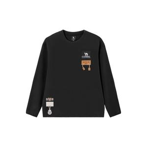 CAMEL Свитшот Capsule мужской черный с круглым вырезом Moderate