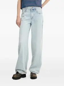 Джинсы с разрезами по бокам, украшенные пайетками Miss Sixty, синий