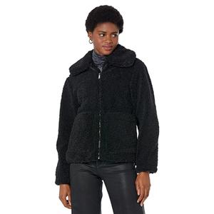 Женское черное флисовое пальто-тедди Sam Edelman с накладными карманами и длинным рукавом GBO574 Sam Edelman, черный