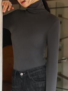 Женская водолазка в рубчик, сшитая по индивидуальному заказу Doux Belle, цвет Dark Gray