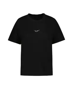 Футболка с крыльями, украшенными стразами, - хлопок - черная Zadig & Voltaire, черный