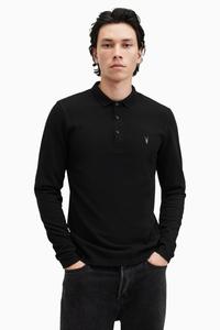 Футболка поло с длинными рукавами Allsaints reform All Saints, черный