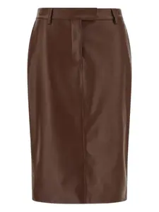 Кожаная юбка-карандаш Giuseppe Di Morabito, коричневый