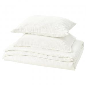 Пододеяльник и 2 наволочки, белые, 200х200/50х60 см IKEA Schersmin