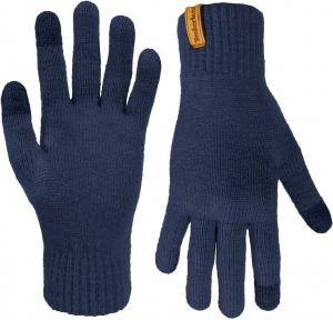 Мужские перчатки Timberland из рубчатой ​​ткани - замшевая застежка, мягкие эластичные зимние перчатки, теплая подкладка, кончики пальцев для сенсорных экранов, Peacoat