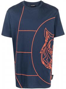 Plein Sport футболка с графичным принтом, синий