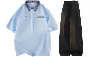 Повседневная спортивная одежда Unisex WARRIOR, светло-синий top+черный pants