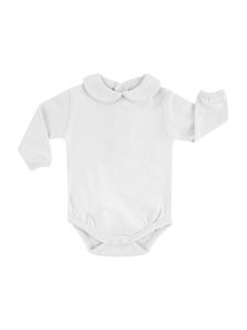 Jacky Боди с длинными рукавами и воротником «Питер Пэн», в праздничном стиле, белого цвета