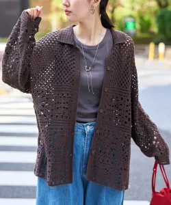 Вязаный кардиган с воротником (товар, представленный на YouTube) Coen, цвет Md. Brown