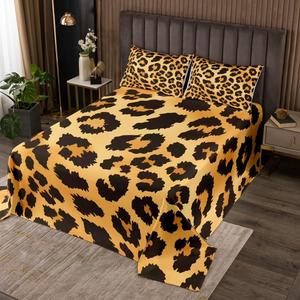 Erosebridal Комплект постельного белья Leopard Print Ombre Cheetah Safari с дизайном диких животных из мягкой стёганой ткани коричневого цвета, Multi 09