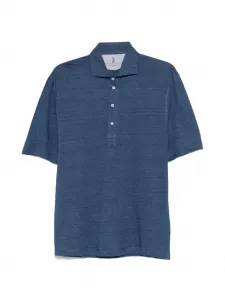 Поло на пуговицах Brunello Cucinelli, синий