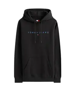 Худи с линейным логотипом Tommy Jeans, черный