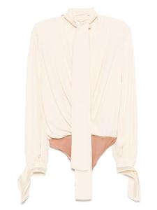 Боди из крепа Elisabetta Franchi, нейтральный