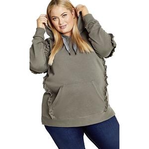 Женская худи с рюшами, plus size Avenue, Olive