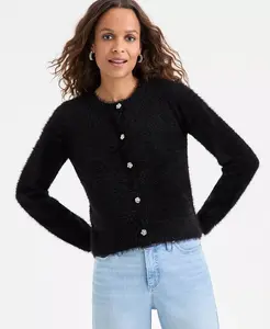 Кардиган с мелкими стразами-пуговицами I.N.C. International Concepts, черный