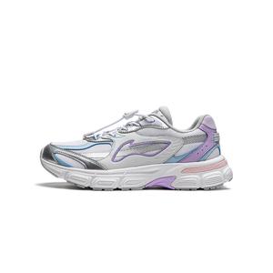 Спортивная коллекция Life Амортизирующие баскетбольные низкие детские повседневные кроссовки Белый Серый Серебристый LINING YOUNG, стандартный белый / сычуаньский лайм / серебро