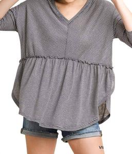 Полосатый топ-бэбидолл в голубом Umgee