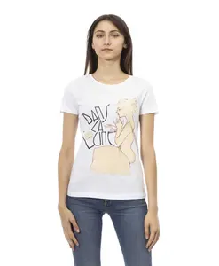 Повседневная футболка с короткими рукавами и круглым вырезом. Trussardi, белый