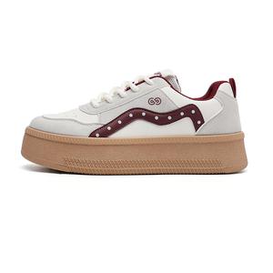 Детские кроссовки для скейтбординга унисекс Babaya, бежевый/красный