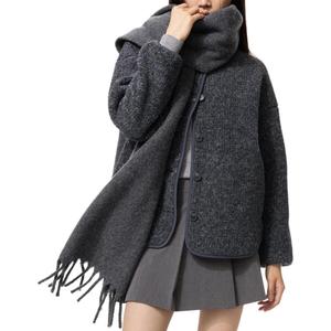 UNIQLO Пальто с бархатистой текстурой Women's, Dark Gray