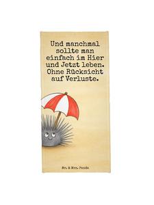 Mr. & Mrs. Panda Банное полотенце с изображением морского ежа и надписью, выполненное в синем цвете OZeichenanblue