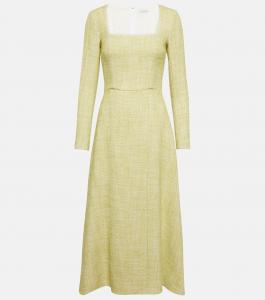 Платье-миди Fara из хлопкового твида Emilia Wickstead, Apple Green