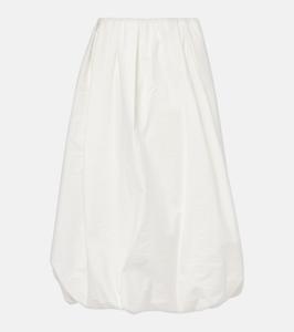 Юбка миди из смесовой хлопковой ткани Brunello Cucinelli, белый