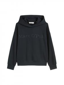 Свободная толстовка с капюшоном и логотипом темно-синего цвета Marc O'Polo