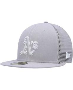 Мужская серая кепка приталенного кроя Oakland Athletics 2023 для тренировки мяча на поле 59FIFTY New Era