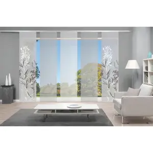 Штора 5ER SET SEMORA на панельной каретке, 5 шт., размер ВxШ: 260x60 см, набор из 5 раздвижных штор с цифровой печатью Vision S, серый