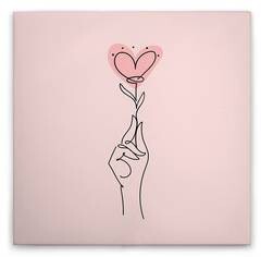 Картина на холсте A.S. Création Heartlines 1 цвет rosaschwarz