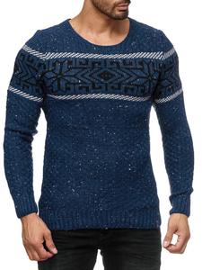 Пуловер RESLAD Strickpullover Norwegermuster, синий
