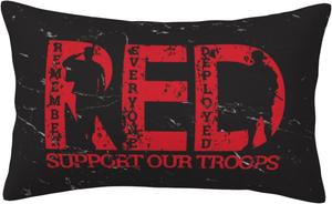 ByoBLu Декоративная наволочка Remember Everyone Deployed для дивана и кровати черного цвета Black