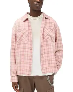 Рубашка с длинными рукавами и принтом, застегивающаяся на пуговицы Represent, розовый