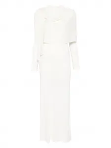Платье макси с длинными рукавами и шарфом Aya Muse, белый