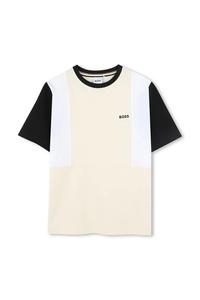 Футболка из хлопка для детей Boss, бежевый