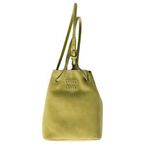 MIU MIU Оливковая женская сумка через плечо из овчины