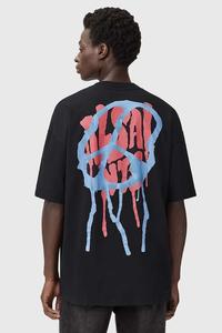 Хлопковая футболка Allsaints, черный