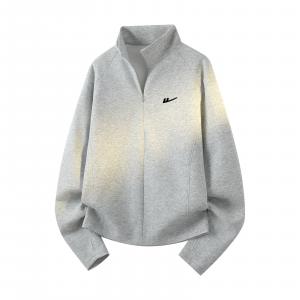 Свитшот женский с воротником стойкой, кардиган умеренной длины WARRIOR, heather серый[free diy brand merch included]