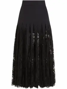 Юбка миди с кружевом DOLCE & GABBANA, черный