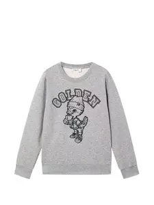 Свитер с мультяшным принтом Golden Goose Kids, серый
