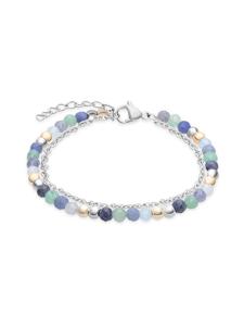 s.Oliver Браслет на лодыжку из нержавеющей стали с двумя рядами бусин из серебра