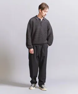 Вязаная рубашка-поло с асимметричным краем, пригодна для стирки Beauty&Youth United Arrows, цвет Dk.Gray