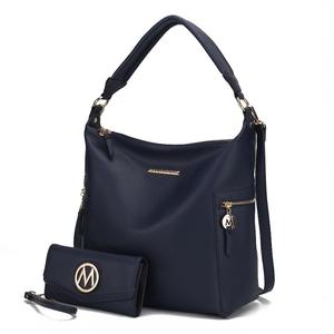 Ophelia женская сумка-хобо и кошелек из веганской кожи - 2 предмета MKF, темно-синий