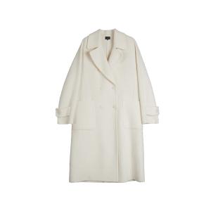 ELLE Пальто женское Ecru с лацканами утепленное