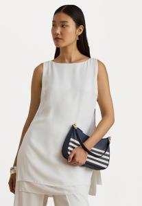 Сумка Lauren Ralph Lauren STRIPED LEATHER MEDIUM DANNI BAG, Refined Navy/Soft White/Blue