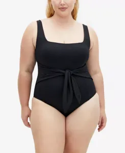 Купальник Plus Size Sardinia Tie Front 1 Piece CITY CHIC, черный