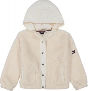 Флисовый свитер с круглым вырезом для девочек от Tommy Hilfiger, White Swan Mixed