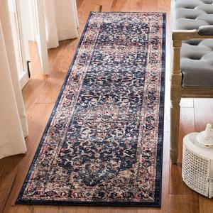 Ковер-ковер-дорожка SAFAVIEH, 61 x 183 см, Charleston Collection, Navy & Red, восточный дизайн с эффектом потертости, идеально подходит для помещений с высокой проходимостью: гостиная, спальня, столовая (CHL411L-26)